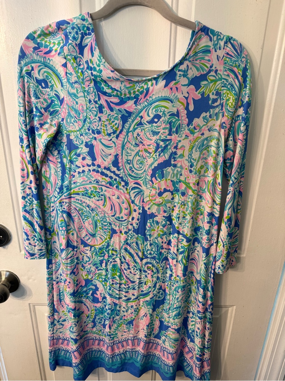 Lilly Pulitzer Blue Floral-Print Sundress with Pink Accents